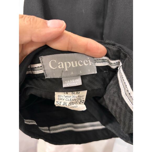 Capucci Italy Boys Four Piece Slim Black Tuxedo Size 14 - Picture 8 of 8